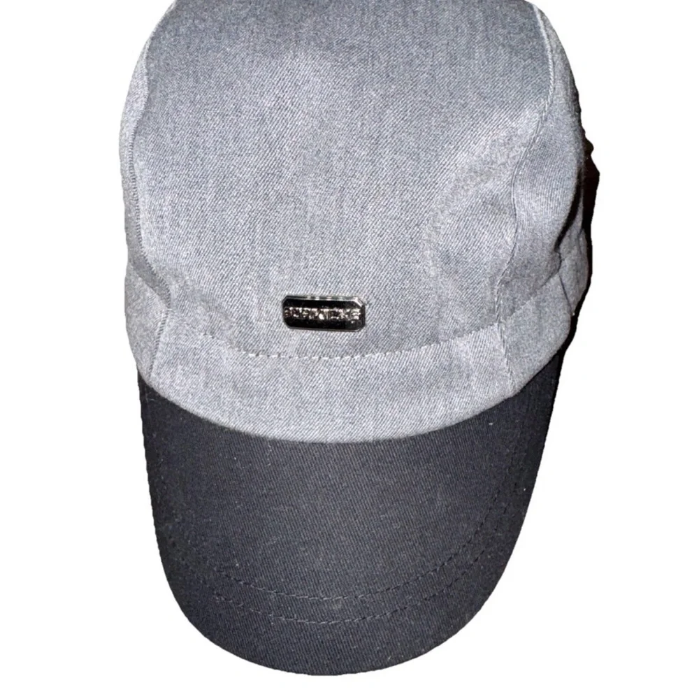 Forkicks Short Brim Baseball‎ Cap Hat Stretchy Fit Gray Black Bill Elastic Comfy